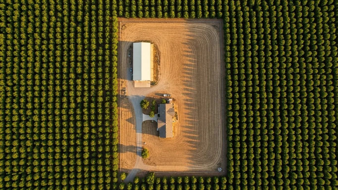 Walnut Orchard Aerial View